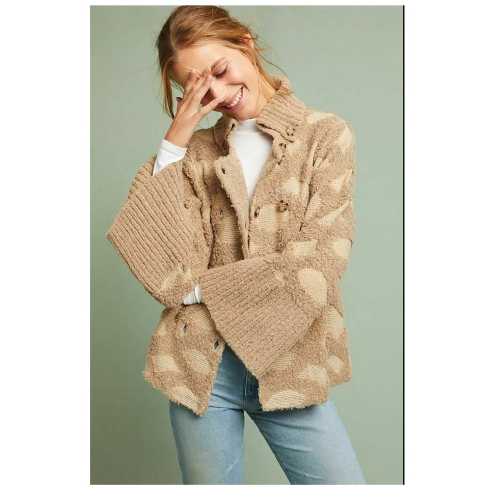 Anthropologie Rosie Neira Intarsia Wool Cardigan